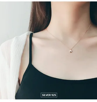 

New Arrivals 925 Sterling Silver Beads Necklaces for Women Wedding Jewelry Long Statement Necklaces