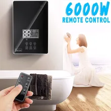 Мгновенный водонагреватель мгновенный Электрический водонагреватель с постоянной температурой с душевой насадкой светодиодный дисплей 220 В 6500 Вт