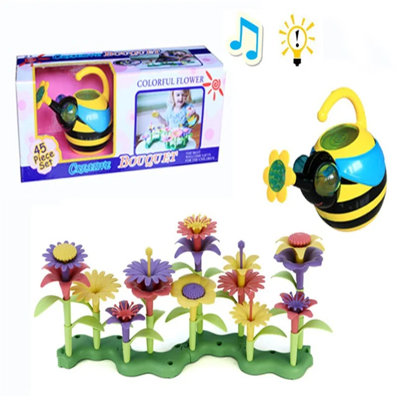 

Flower Potted Plant Kindergarten Handmade Di Y Educational Light And Sound Fight Inserted Stereo Flower with Bees Flowers