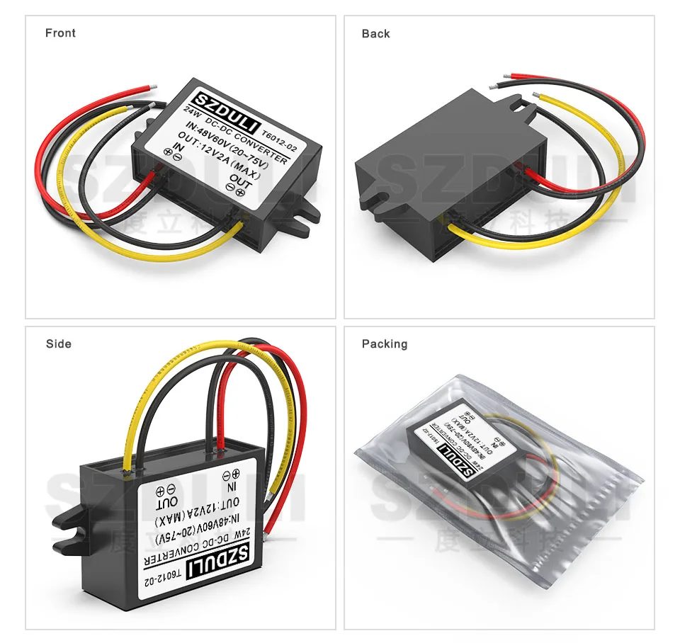 DC редукционный конвертер 36V 48V 60V to 12V 2A понижающее переключение регулятора питания от 20~ 75V до 12V