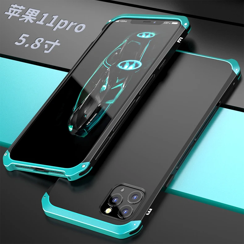 Shockproof Armor Phone Case For iPhone 13 12 Pro MAX 13 Mini 11 XS XR SE 2 8 7 6 Case Aluminum Metal Bumper Matte PC Cover Coque