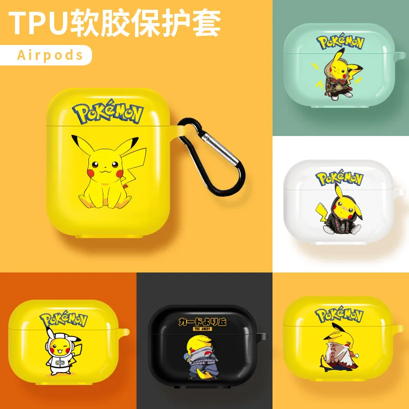 Защитный чехол Pikachu AirPods с милыми рисунками из мультфильмов Беспроводная
