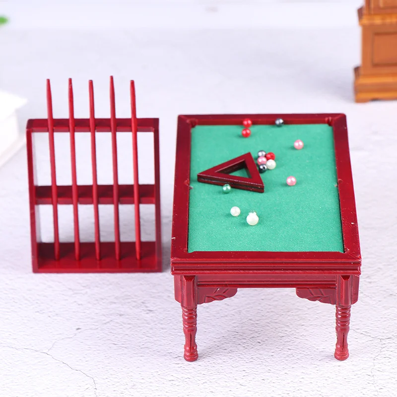 Dollhouse Miniature Pool Table wi Access  Walnut #T6676 Town Square 1/12th Scale 