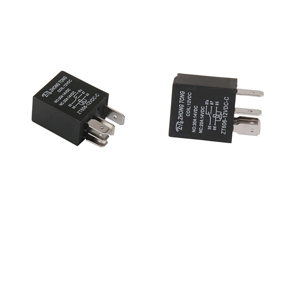 2PCS 12V CD Automotive Relay SPDT 20/30A 5 Pin Electromagnetic Power Relay Switches For Truck Boat Marine