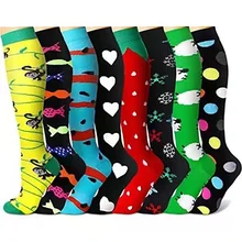 Men Women Socks Compression Socks Elastic Sports Beautiful Leg Nurse Stocking Jogging Climbing Cycling Monkey Sheep Strawberry