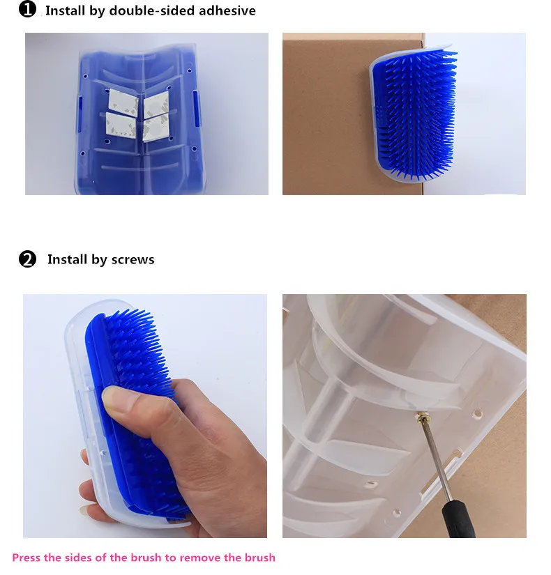 Pet Cat Self Groomer With Device Comb Shedding Massage Catnip Cats Removal Hair Trimming Grooming Hair Tool For Dog Brush Cat