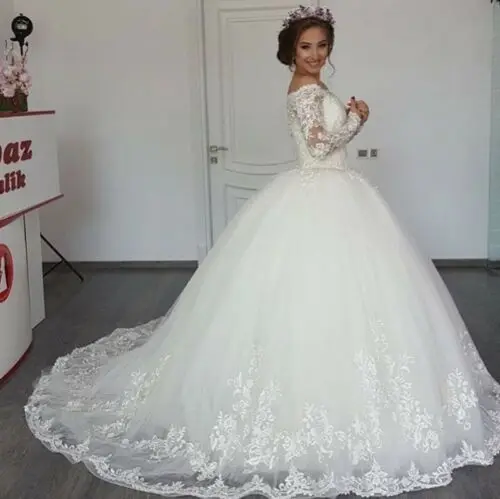 Бальное платье с открытыми плечами; свадебные платья с длинными рукавами; свадебное платье