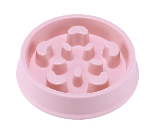 Милая миска для домашних животных для щенков, щенков, лабиринт против удушья, медленно скользящая миска для питомца для здоровья - Цвет: pink 2