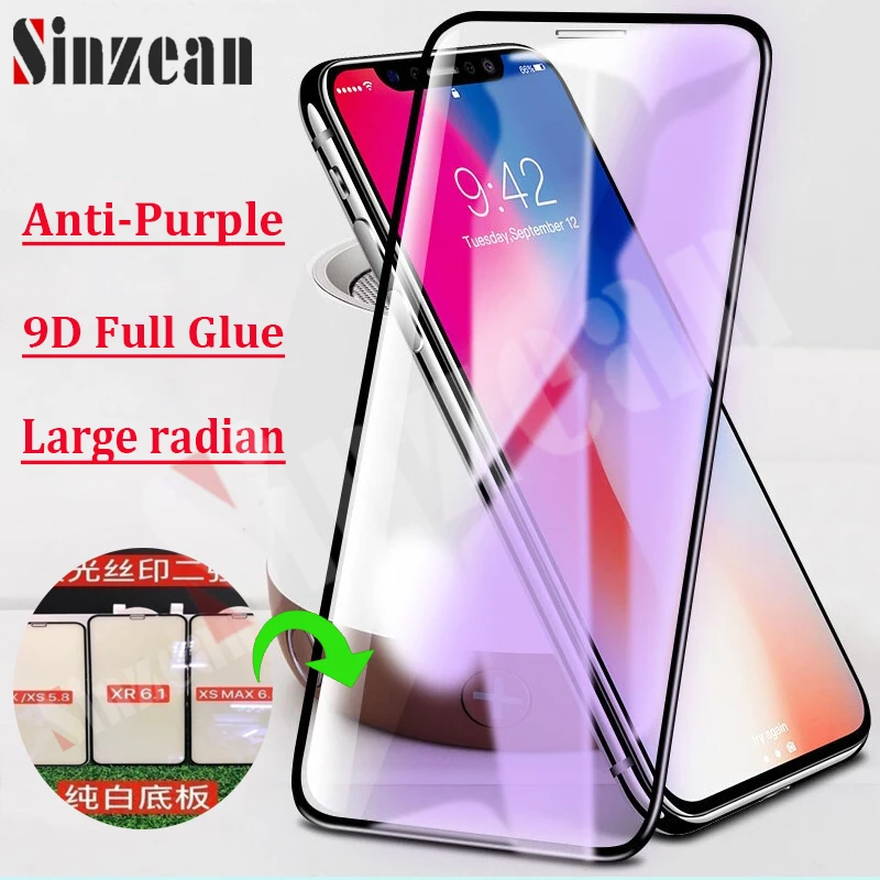 

100pcs for IPHONE 678 Plus 9D Tempered Glass For IPHONE XS MAX/XR Large Radian White Backplane Full Cover Glue Screen Protector