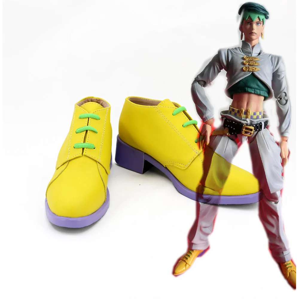 Обувь для костюмированной вечеринки JoJo's bighure Adventure Rohan Kishibe; обувь для взрослых и мужчин в стиле аниме; ботинки для костюмированной вечеринки JOJO; Желтая кожаная обувь на заказ