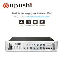 Oupushi USB-5.0AP система общественного вещания усилитель 4 зоны USB вход 5 микрофонный вход