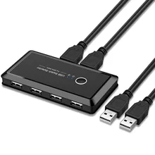 Usb kvm switch usb 2.0 3.0 switcher 2 portas pces compartilhamento 4 dispositivos para teclado mouse impressora monitor usb 2.0 3.0 interruptor seletor
