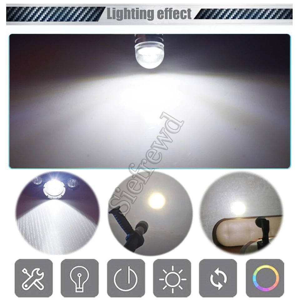 Ruiandsion – 2 Lampadine LED P13.5S Da 3V, Chip 2835, 300 Lumen, Bianco, Non Polarità