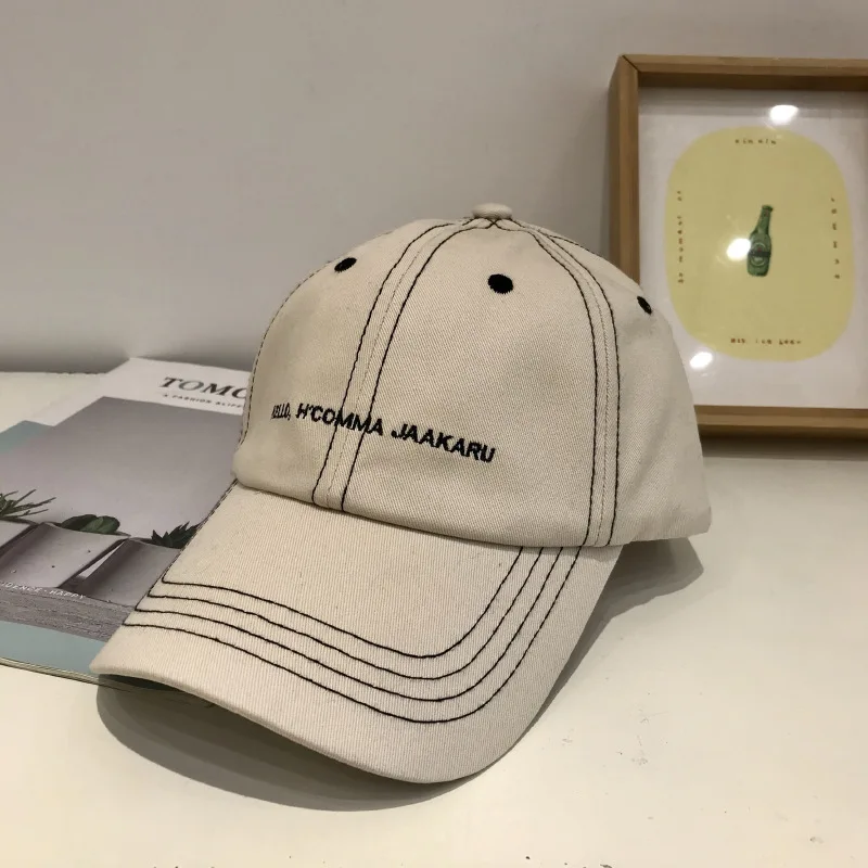 

Baseball Cap Women's Spring And Summer INS Brim Hat Men's Korean-style Was a Small Face Versatile Street Embroidered Students Le