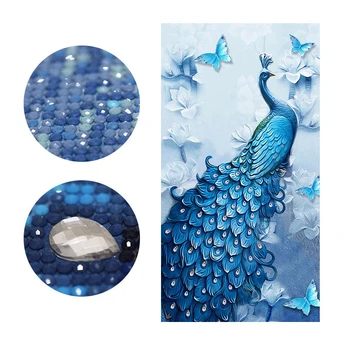 

5d diamond painting peacock special shaped diamond blue painting full round painting wall art abstract animal painting
