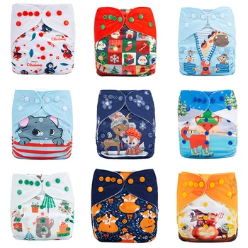 

Adjustable Print Cloth Diaper Eco-Friendly Cartoon Animals Baby Nappies Waterproof Breathable Nappy Infant Baby Training Pants