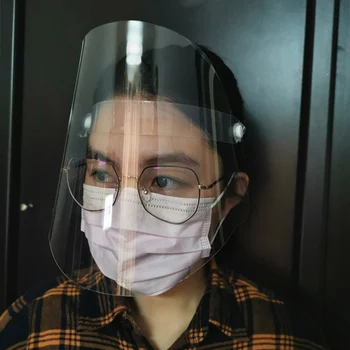 

1PC Protective Adjustable Anti Droplet Dust-proof Full Face Cover Mask Visor Shield Droplet Windproof Face Shield Washable