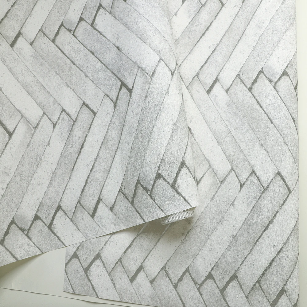 

Lancadeco PVC Wallpaper Vintage 3D Faux Brick Vinyl Retro Industrial Waterproof Washable For Loft Livingroom Bedroom Bar Roll