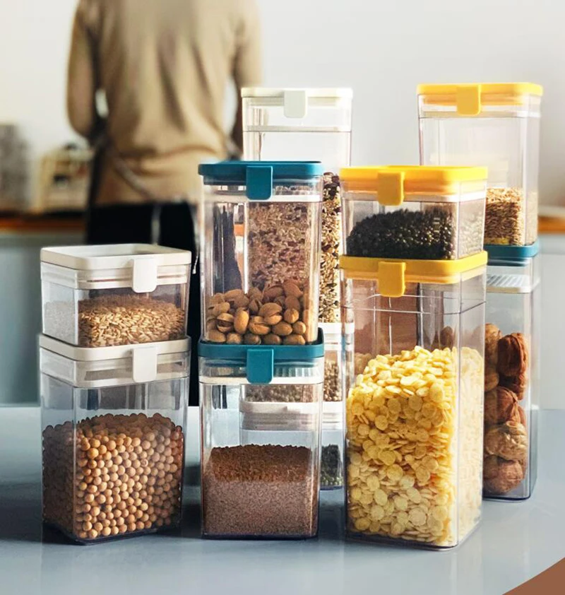 

Food Storage Container Plastic Kitchen Refrigerator Noodle Box Multigrain Storage Tank Transparent Sealed Cans Food Container