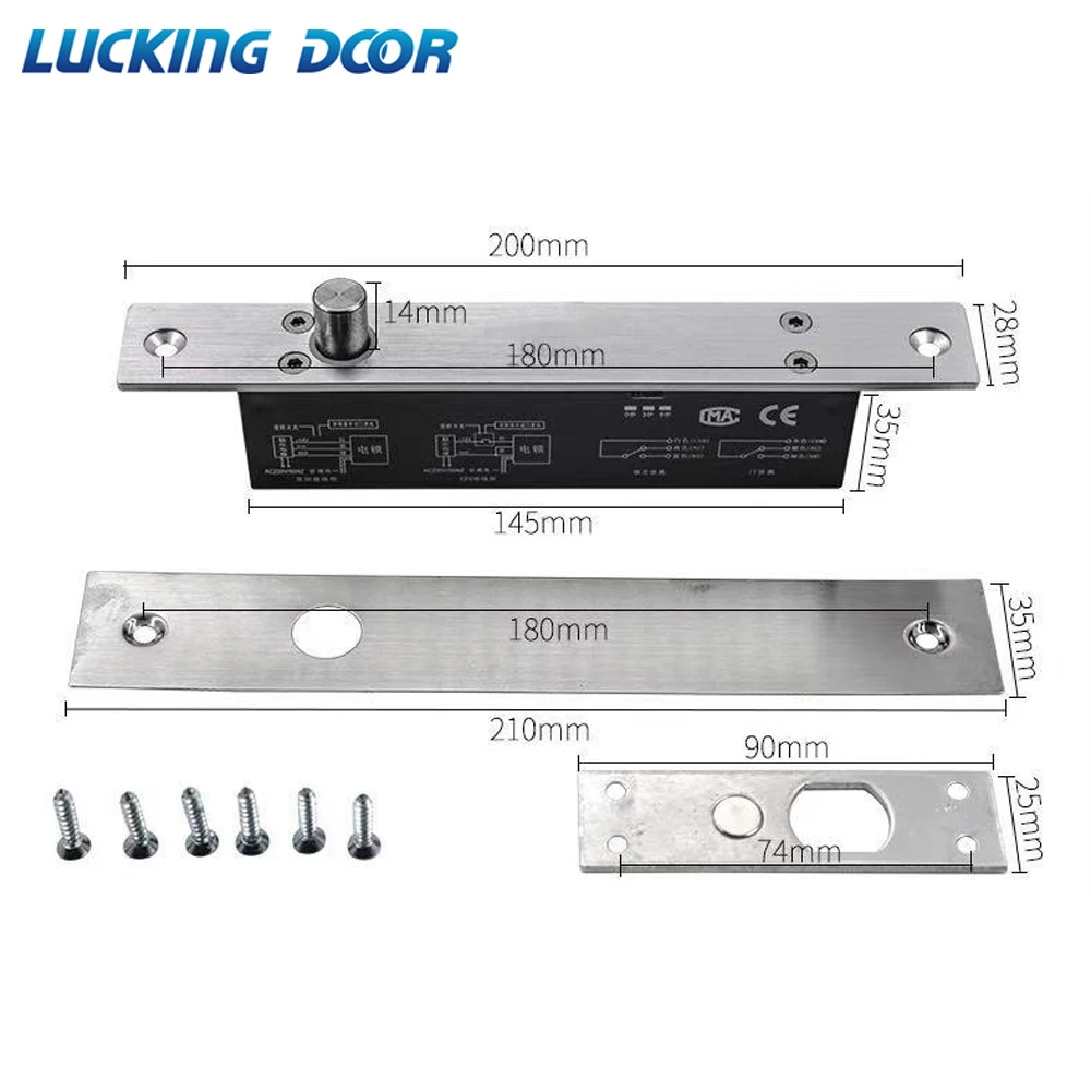 5 wires DC12V  Electric Lock Magnetic NC/NO Output with Timer Mortise Door Lock Fail Safe fail Secure Bolt Mortise Door Lock