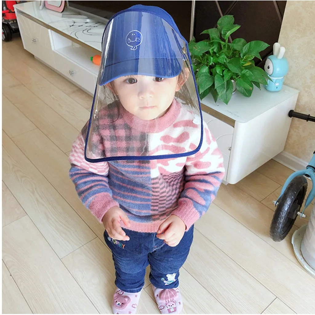 

Children Hat Anti-spitting Protective Hat Prevent flu with masks Dustproof Cover Peaked Cap Hat Adjustable Spreading Prevent
