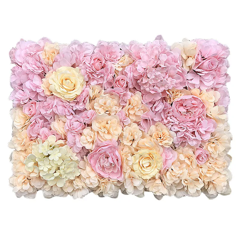 

High Quality 40x60cm Silk Rose Artificial Flowers Wall Panel Romantic Plant Wall Grass for Home Wedding Background Decoration