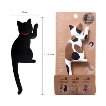 

Creative cartoon kitten organizers hook magnetic refrigerator hanging hanger Key Jewelry Storage Hanger Houseware Gadgets