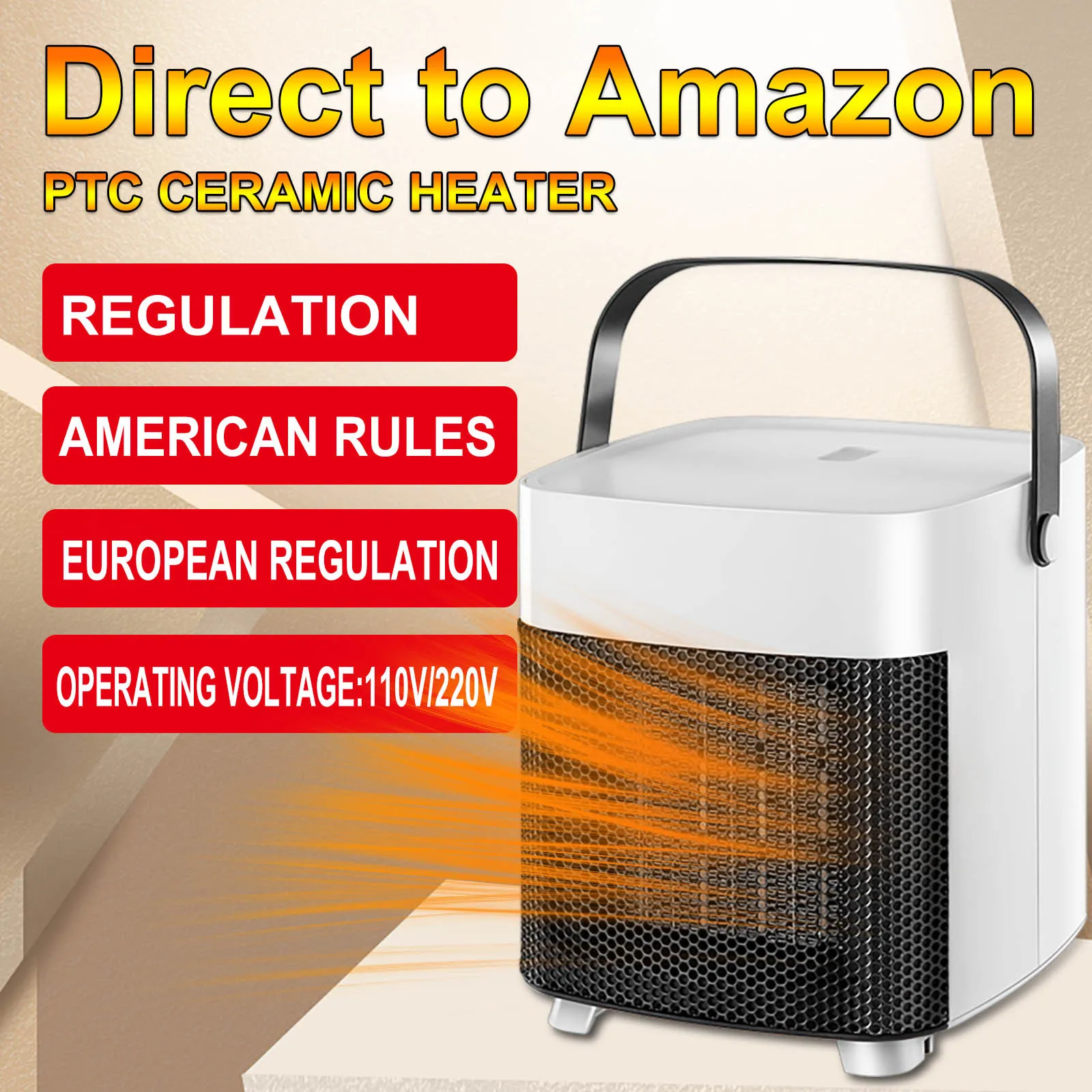 

Portable vertical home office desk wall-mounted heater that is turned on and heats up quickly tower type small heater