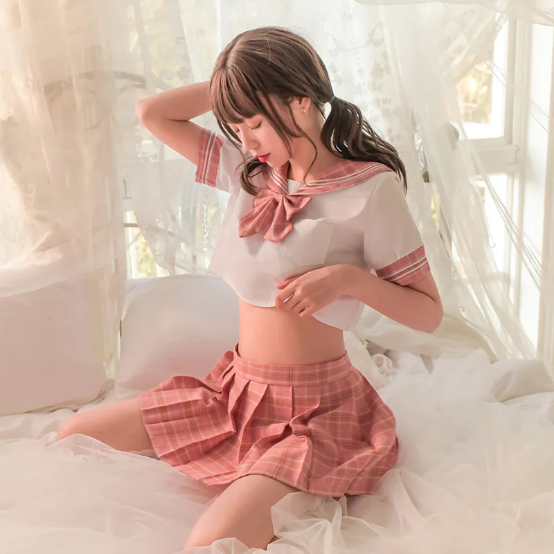 800px x 800px - Sexy School Girl Cosplay Costume Japanese Kawaii Plaid Outfit Mini Pleated  Skirt Women Sexual Fancy Porn Role Play Uniform Sets - AliExpress