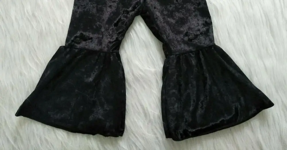 boutique velvet clothing outfits bell pants popular and top clothing sets modern style clothing sets