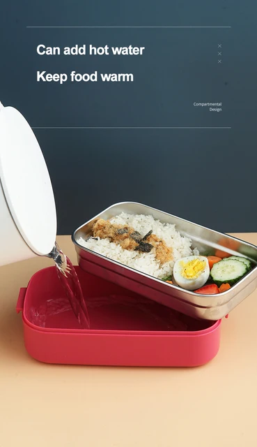 Bento box-fiambrera de acero inoxidable estilo japonés para niños, cajas de  desayuno para la escuela, almacenamiento de alimentos, contenedores para  mantener el calor - AliExpress