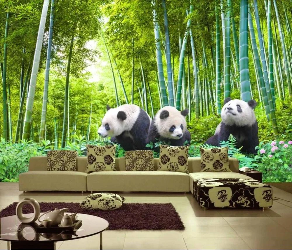カスタマイズされた 3 壁紙壁画国宝パンダ子供の部屋の背景壁の装飾絵画 Fabric Textile Wallcoverings Aliexpress
