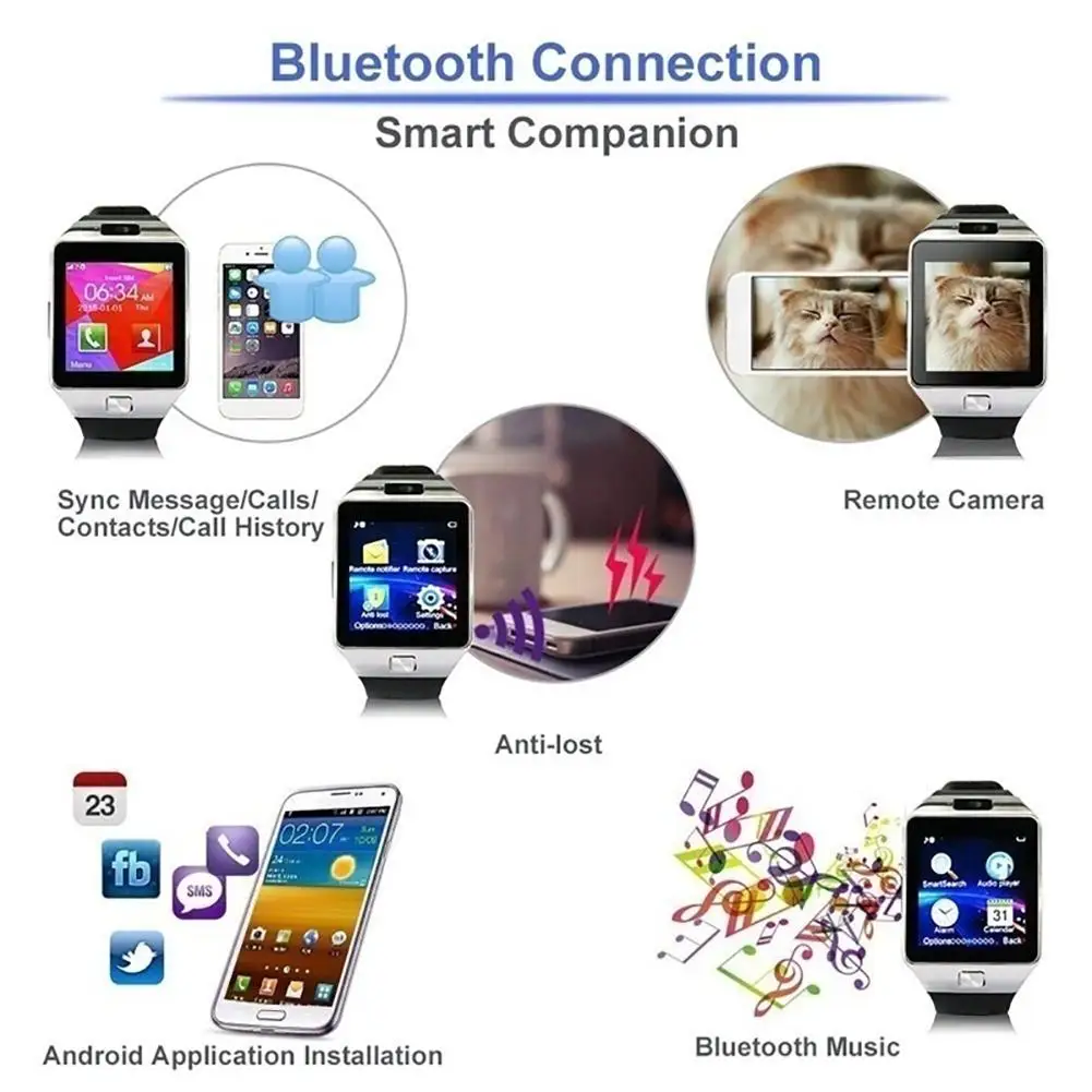 Многофункциональный шагомер электронные Bluetooth Смарт часы шаг цифровой счетчик монитор сна наручные часы для DZ09 здоровья браслет