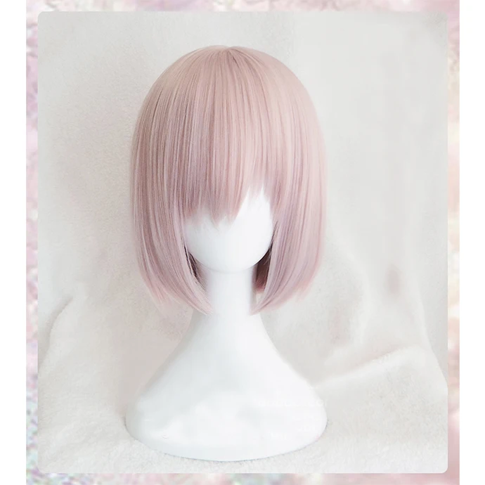 1" 30 см розовый короткий синтетический парик Fate/Grand Order Mash Kyrielight Matthew косплей парик Термостойкое волокно+ парик колпачок