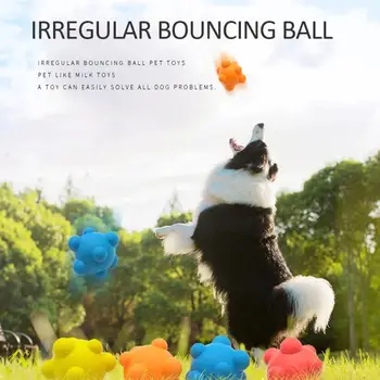 

Pet Educational Toys For Dogs Pet Dog Cat Toys Interactive Rubber Balls Dog Rubber Pinball Balls Dog Cat Puppy Chew Toys