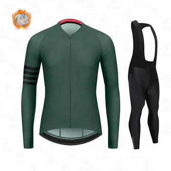 

New 2020 Racing Thermal Fleece Cycling Jersey Set Bicycle Cycling Bib Shorts Bike Jersey Set Ropa Ciclismo Hombre Cycling Kit