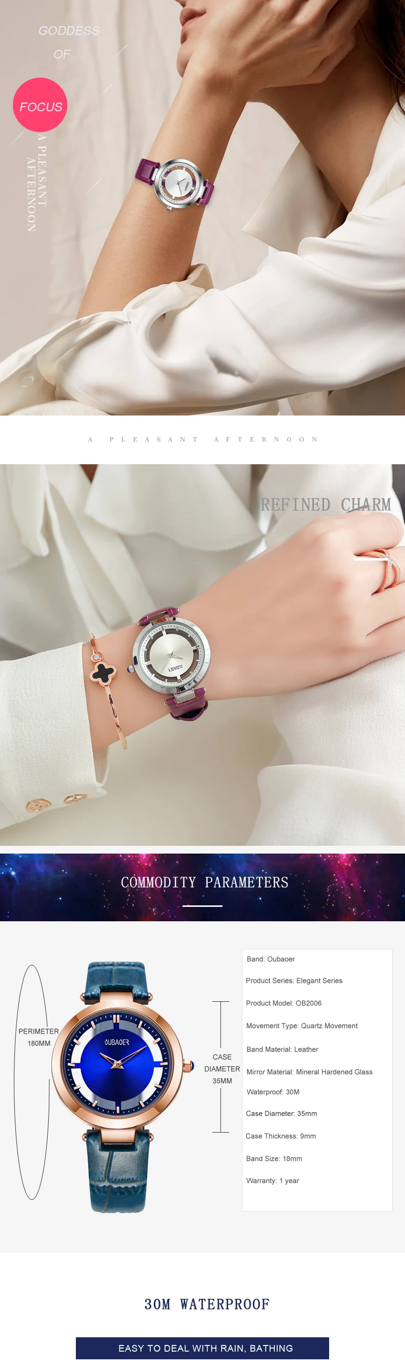 OUBAOER наручные часы для девочек женские модные часы с браслетом Femme женские часы кварцевые наручные часы Relogio Feminino