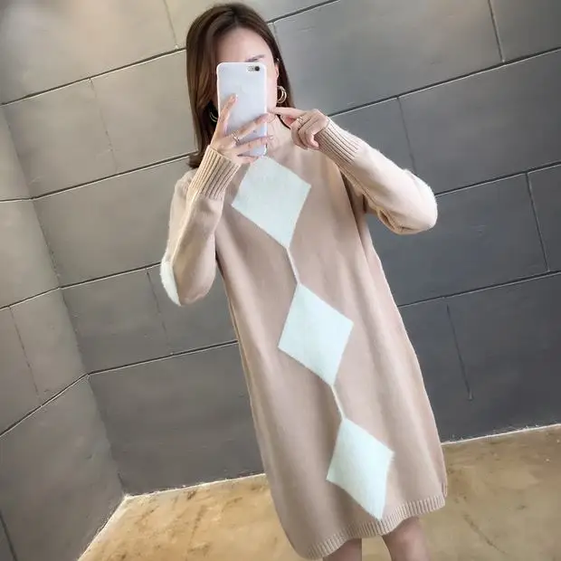 OHCLOTHING 9351 реальная съемка новая верхняя одежда средней длинны и длинная алмаз сочетающихся цветов трикотажный полувер 54- пол 1, 9 строк, 2 полки