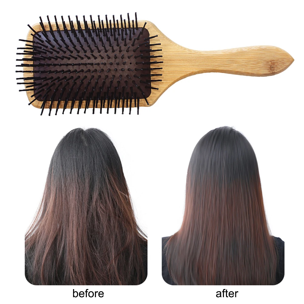 

Professional Wood Comb Healthy Paddle Cushion Hair Loss Massage Brush Hairbrush Comb Scalp Hair Care Healthy bamboo comb