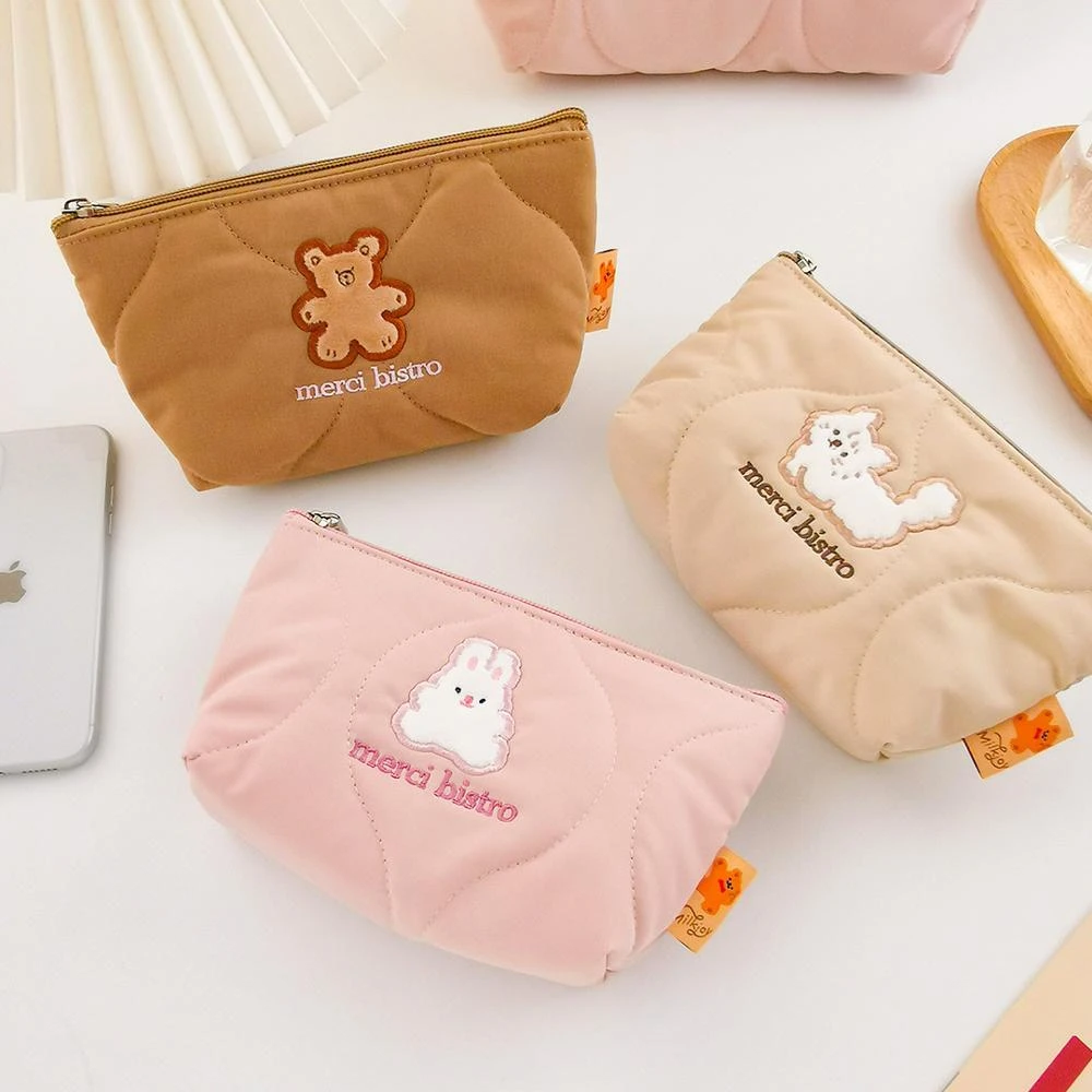 Estuche escolar con forma de oso Kawaii, estuche para lápices, bolsa de papelería de felpa, estuche grande para Kit de cartucho Mini| Estuches - AliExpress