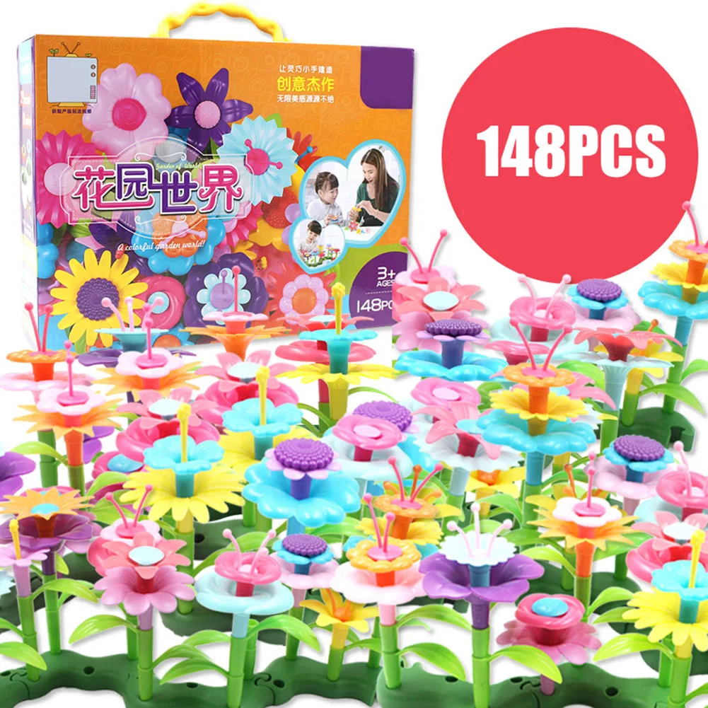 Flower Building Toy Garden Blocks Set for Kids Children Educational Plays Early Learning UD88