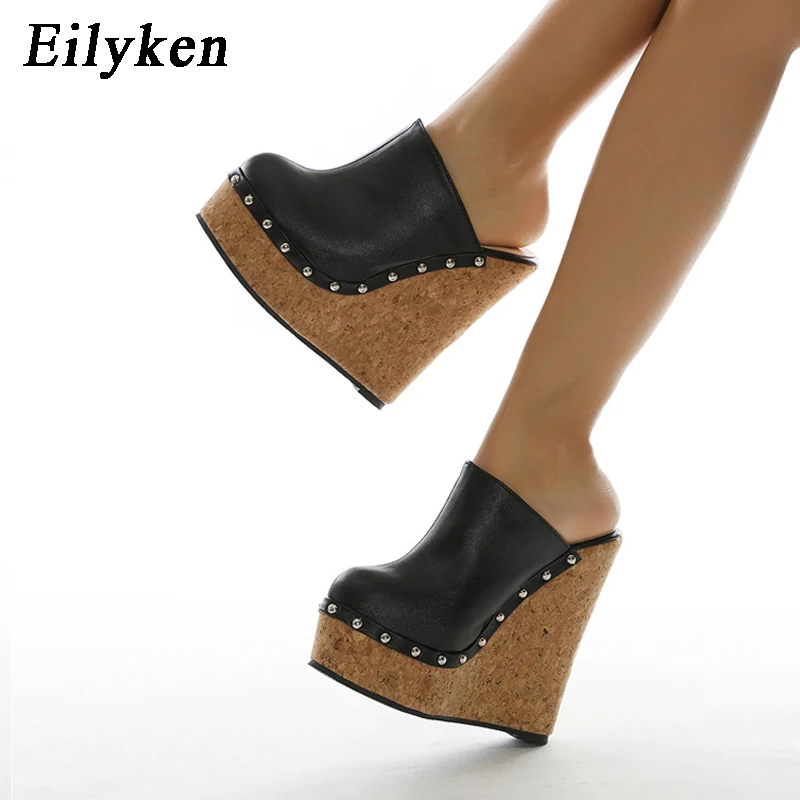 Eilyken Brand 2021 Sexy Rivet Platform Wedges Pumps Shoes high heels Sandals Summer Shoes Woman sandals Size 41 42
