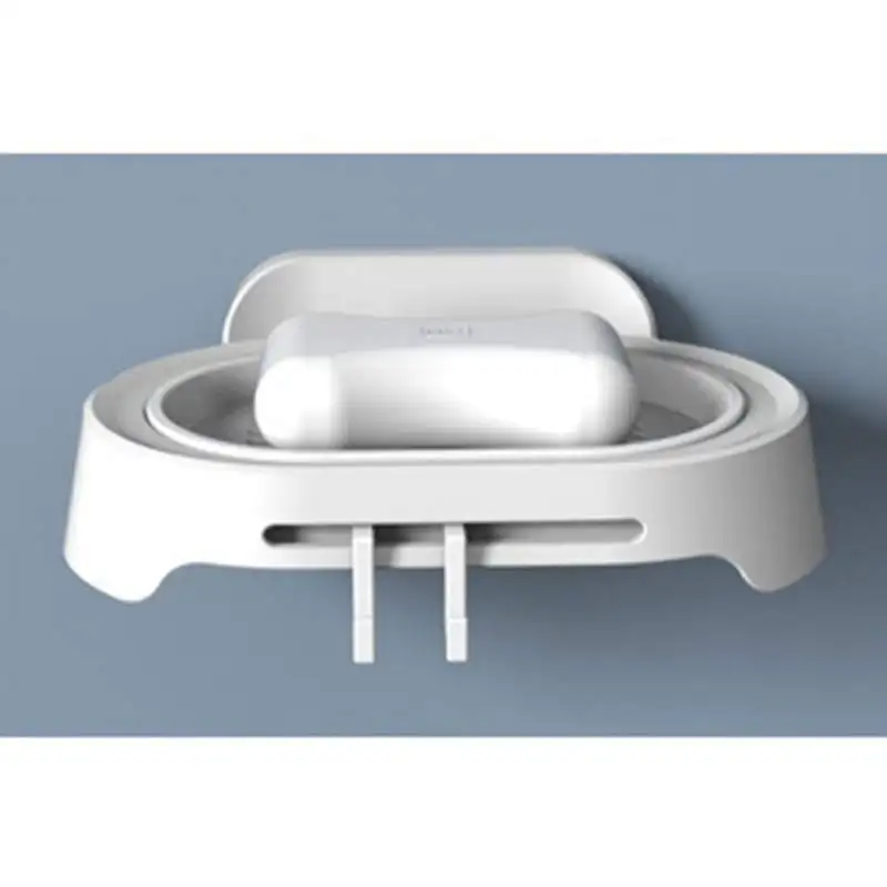 

Punching-free Soap Box Putter Paste No Trace Soap Shelf Bathroom Household Soap Dishes Detachable Soap Container With Rack