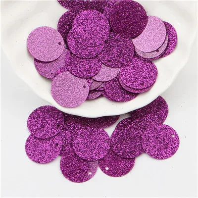 purple 20g Flat Round Sequins Loose Paillettes 20mm Sewing Cloth Wedding Home Decoration Sequin For Crafts Lentejuelas Costura 20g - Цвет: purple 20g