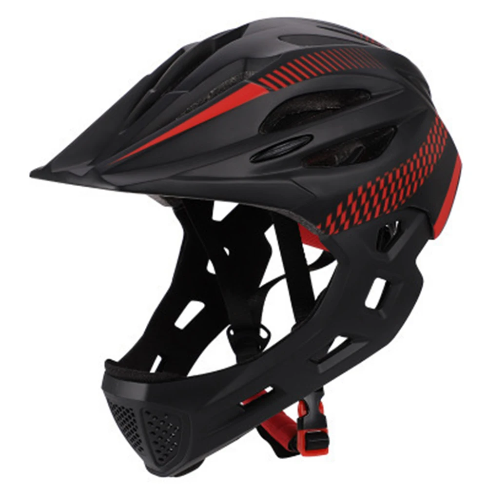 Велосипедный съемный велосипедный шлем унисекс для езды на велосипеде с полным лицом, на открытом воздухе, с задним светильник, защитный баланс, безопасный велосипедный шлем для детей