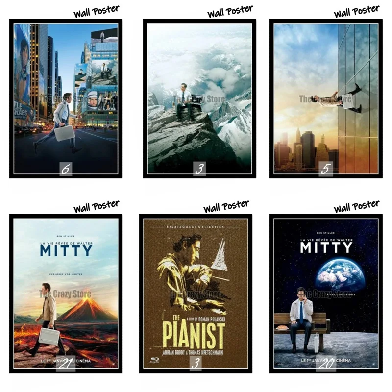 Тайная жизнь Walter Mitty фильм домашняя декоративная живопись белый плакат на крафт-бумаге 42X30 см