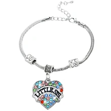 12 шт красочные хрустальные стразы маленькие браслеты сестер Сердце Браслеты с подвесками семья сестра подарки лучшим друзьям горячая любовь бисера цепи