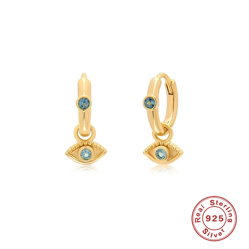 BOKAO 2021 Trend Earrings For Women Earrings Silver 925 Angel Eyes Hoop Earrings Piercing Jewelry Bijoux Femme Cartilage Серьги