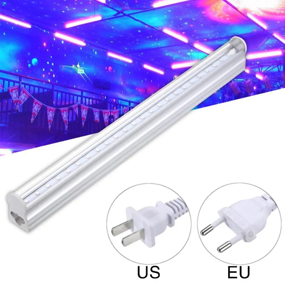 

UV LED Black Light Portable 5w 2ft T5 Integrated Bulb Black Light LED Strip Lights Party Club Disinfection Sterilize US/EU Plug