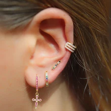 925 Стерлинговое Серебро, радужные серьги-гвоздики, позолоченные минималистичные крошечные cz шпильки для женщин, красочные Изящные cz бар элегантные ювелирные изделия